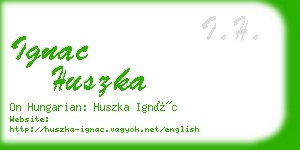 ignac huszka business card